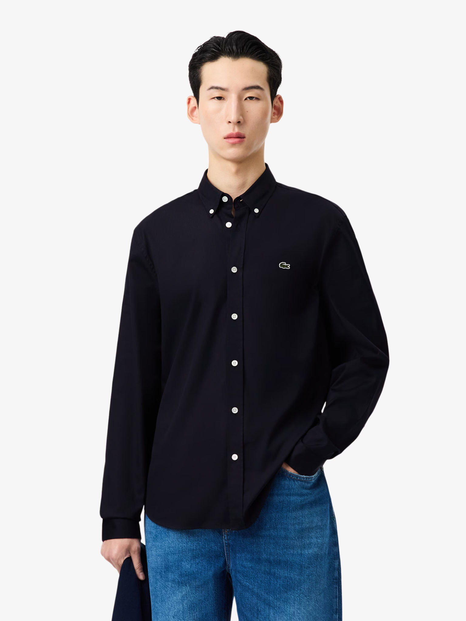 LACOSTE Regular Fit Cotton Shirt Navy Blue