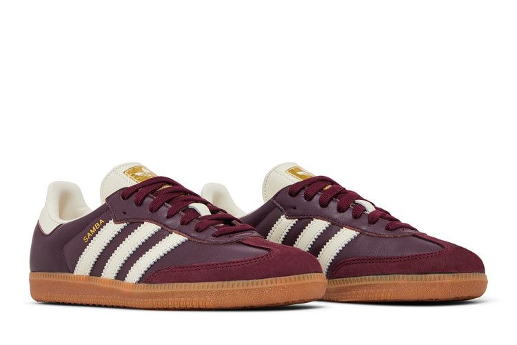 adidas Samba OG Maroon Gold Metallic (Women's)
