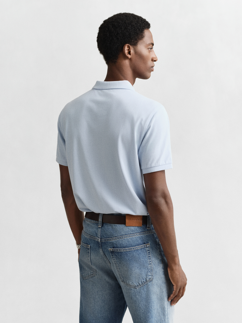 GANT Regular Fit Shield Piqué Polo Shirt Fresh Blue