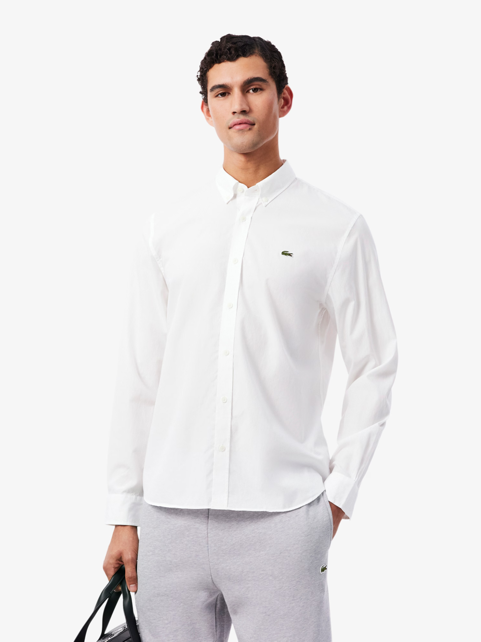 LACOSTE Regular Fit Lightweight Poplin Shirt White