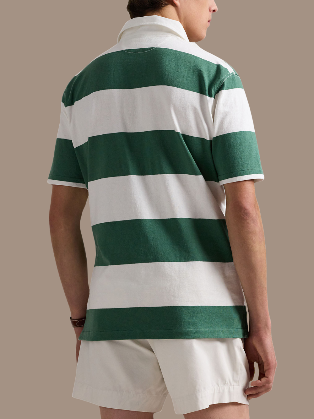 RALPH LAUREN Classic Fit Short-Sleeve Rugby Shirt Antique Green/White