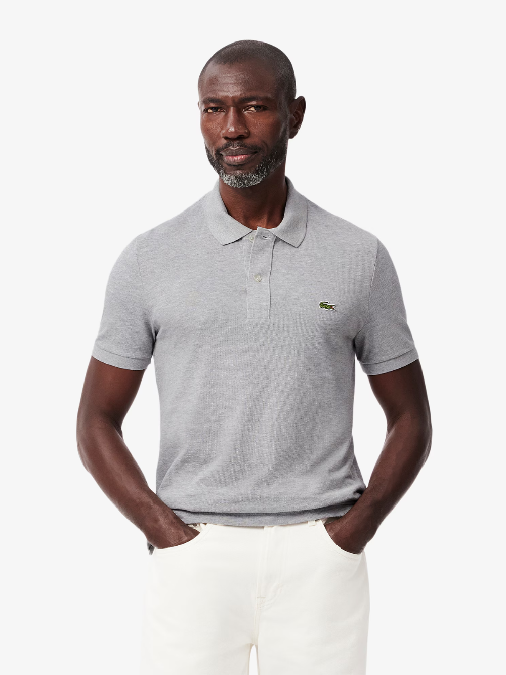 LACOSTE Slim Fit L.12.12 Piqué Polo Shirt Grey