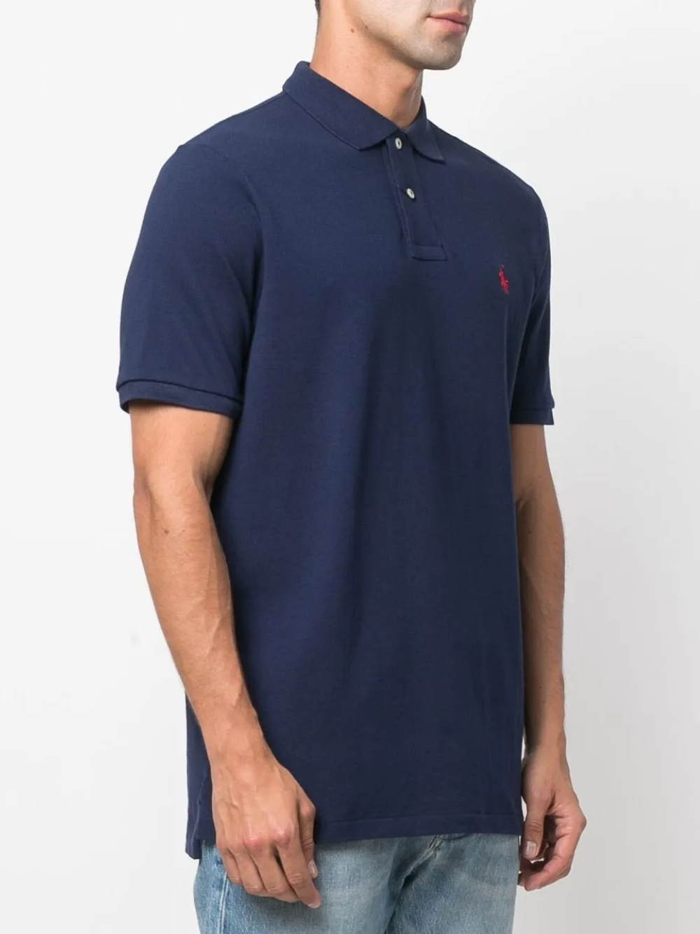 RALPH LAUREN Classic Fit Mesh Polo Shirt Newport Navy