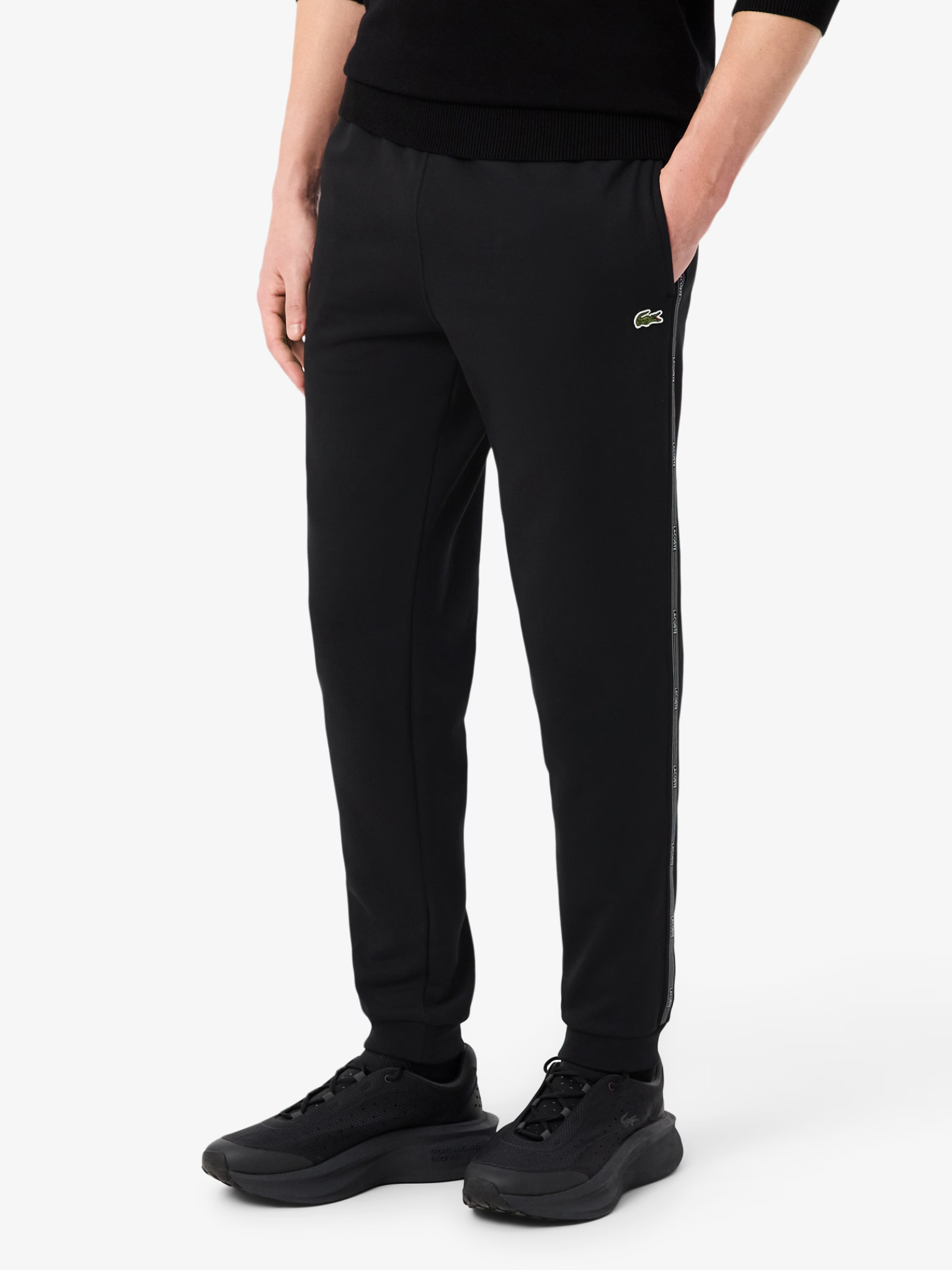 LACOSTE Logo Stripe Tracksuit Pants Black