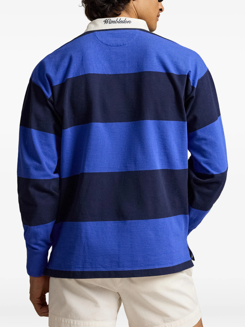 RALPH LAUREN Wimbledon Striped Rugby Shirt Collegiate Blue/Refined Navy