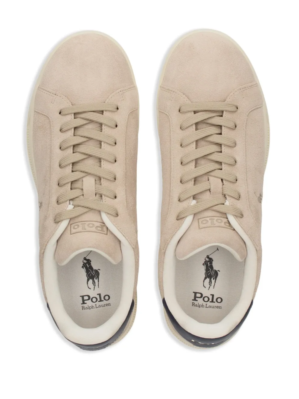 RALPH LAUREN Heritage Court II Suede Sneakers Milkshake/Navy