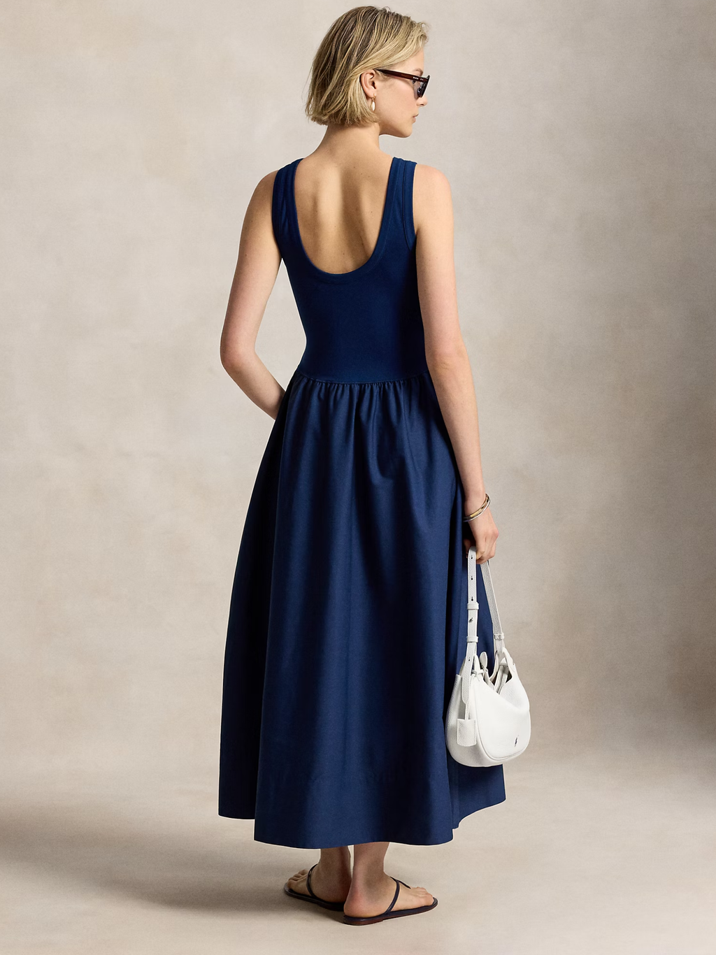 RALPH LAUREN WOMEN Ponte-Bodice Sleeveless Dress East Side Royal