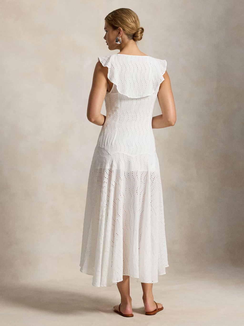 RALPH LAUREN WOMEN Eyelet Gauze Dress White