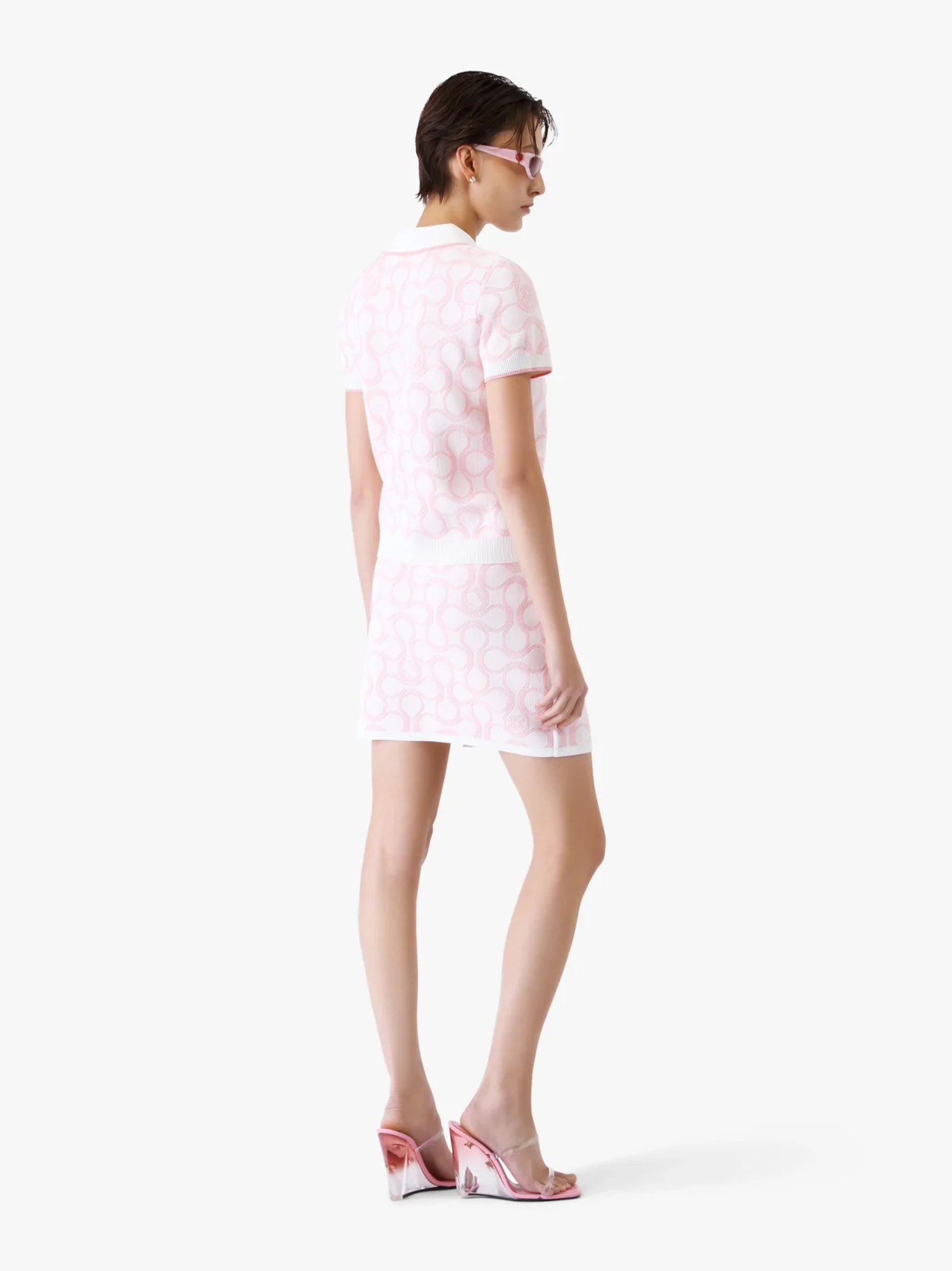 CASABLANCA WOMEN Optic Drop Wrap Mini Skirt Pink