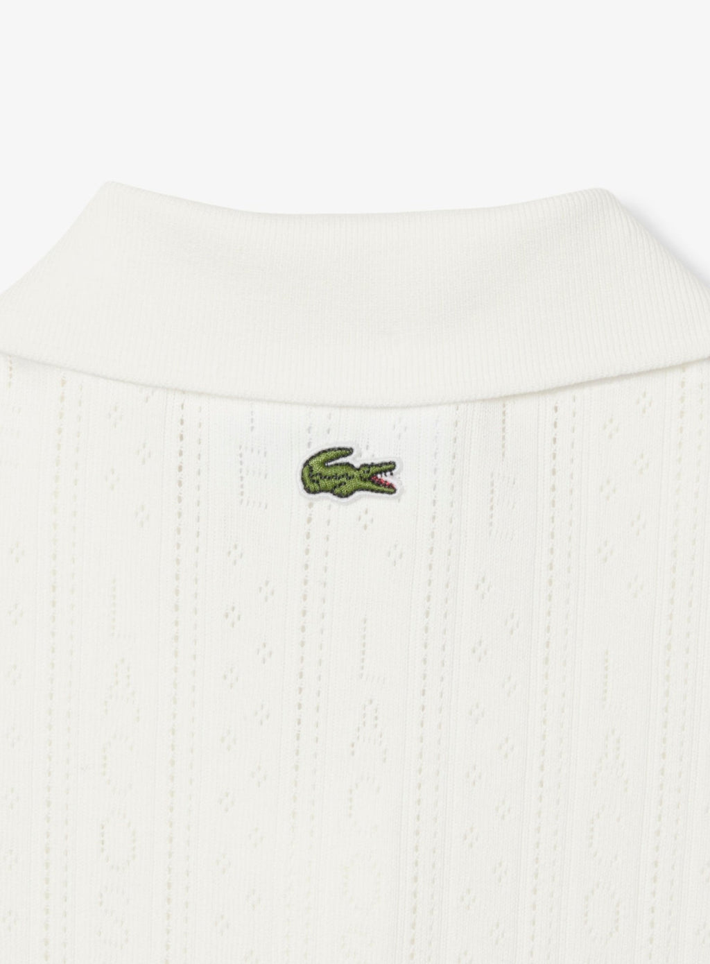 LACOSTE WOMEN Slim Fit Pointelle Branded L.12.D Polo Shirt White