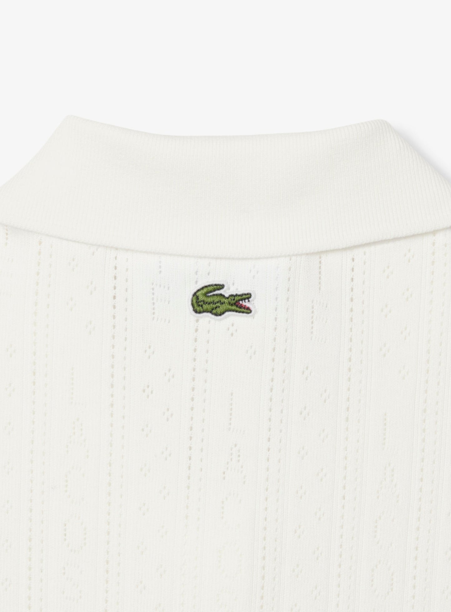 LACOSTE WOMEN Slim Fit Pointelle Branded L.12.D Polo Shirt White