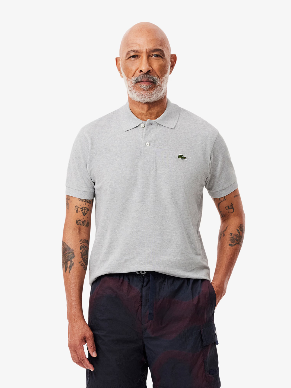 LACOSTE Classic Fit L.12.12 Marl Polo Shirt Grey