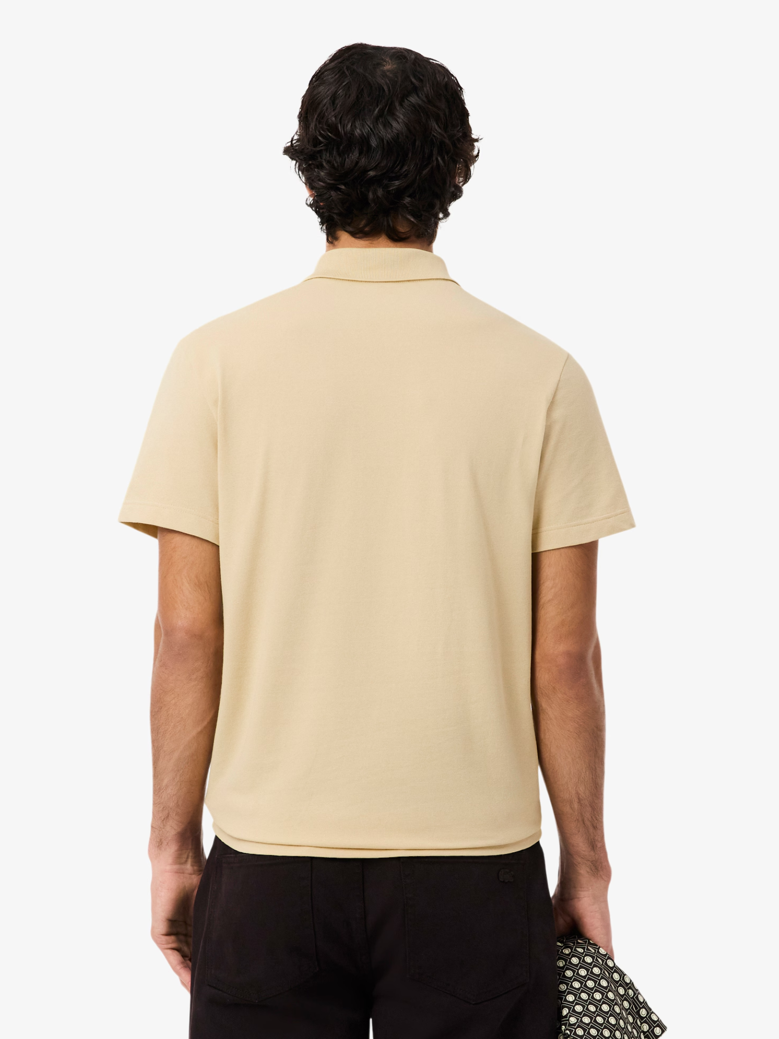 LACOSTE Regular Fit Cotton Blend Polo Shirt Beige