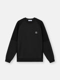 Stone Island Patch Logo Paneled Sweatshirt In Black