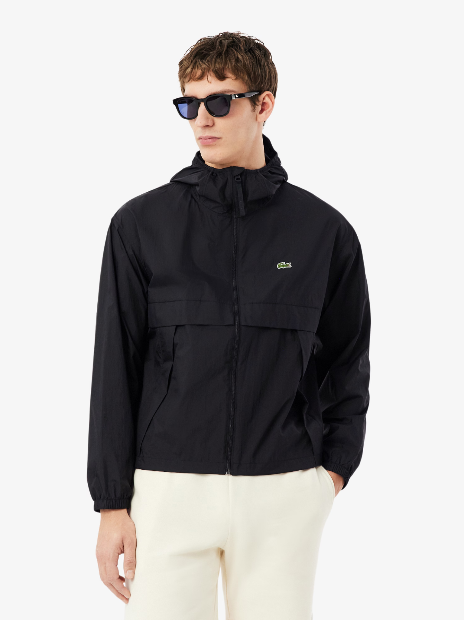 LACOSTE Water-Repellent Lightweight Packable Jacket Black