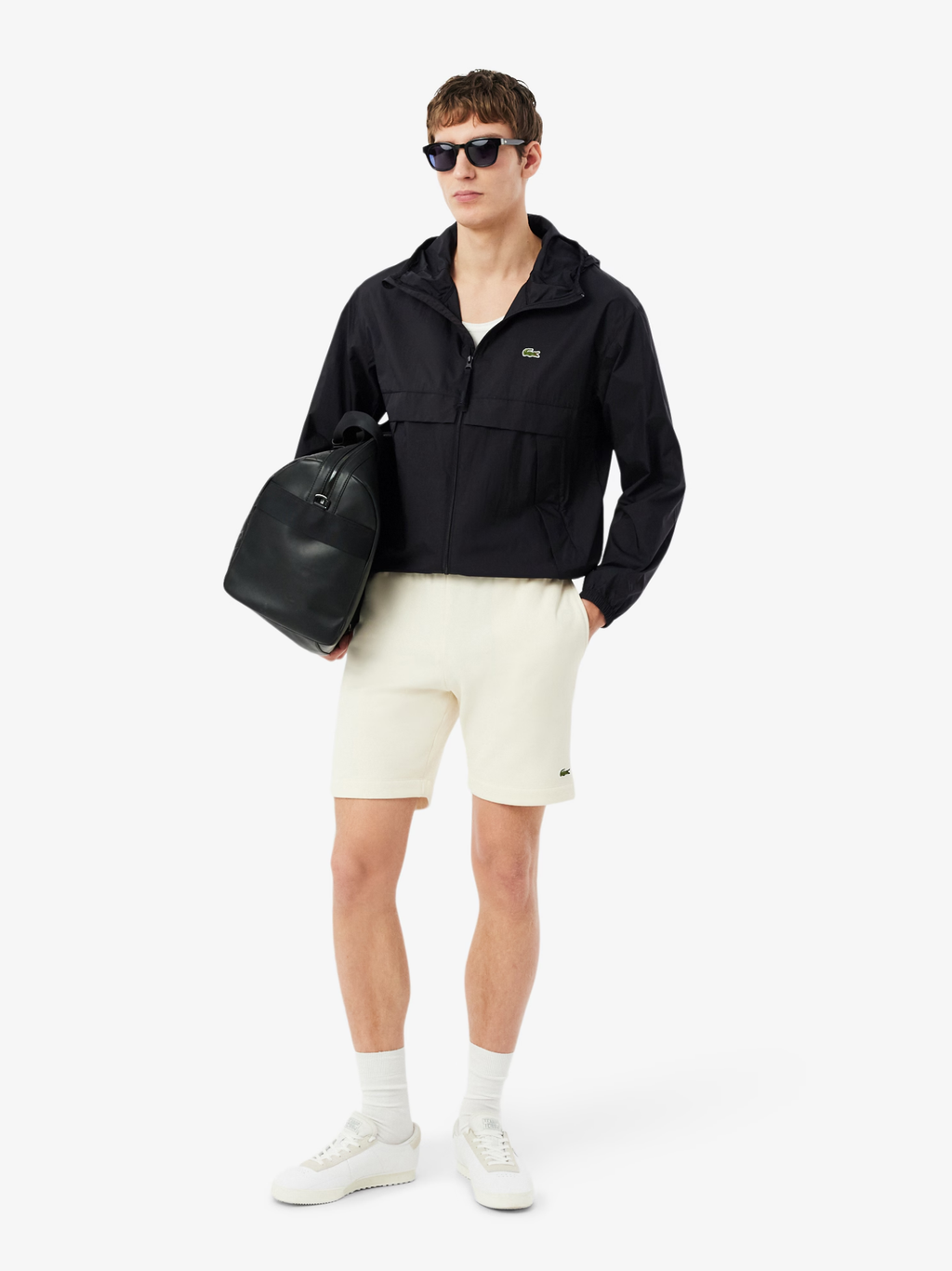 LACOSTE Water-Repellent Lightweight Packable Jacket Black