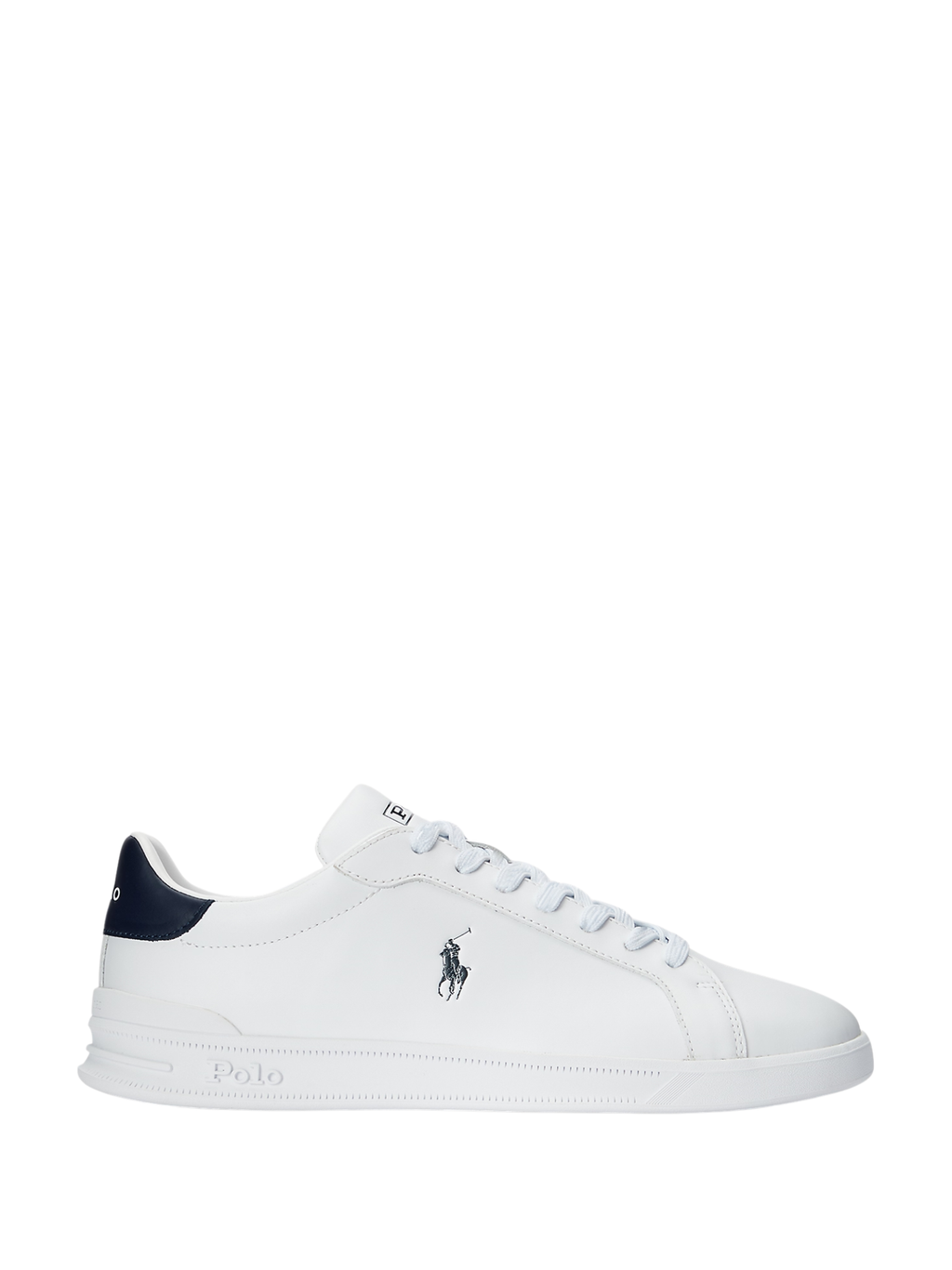 RALPH LAUREN Heritage Court II Leather Sneakers White/Newport Navy
