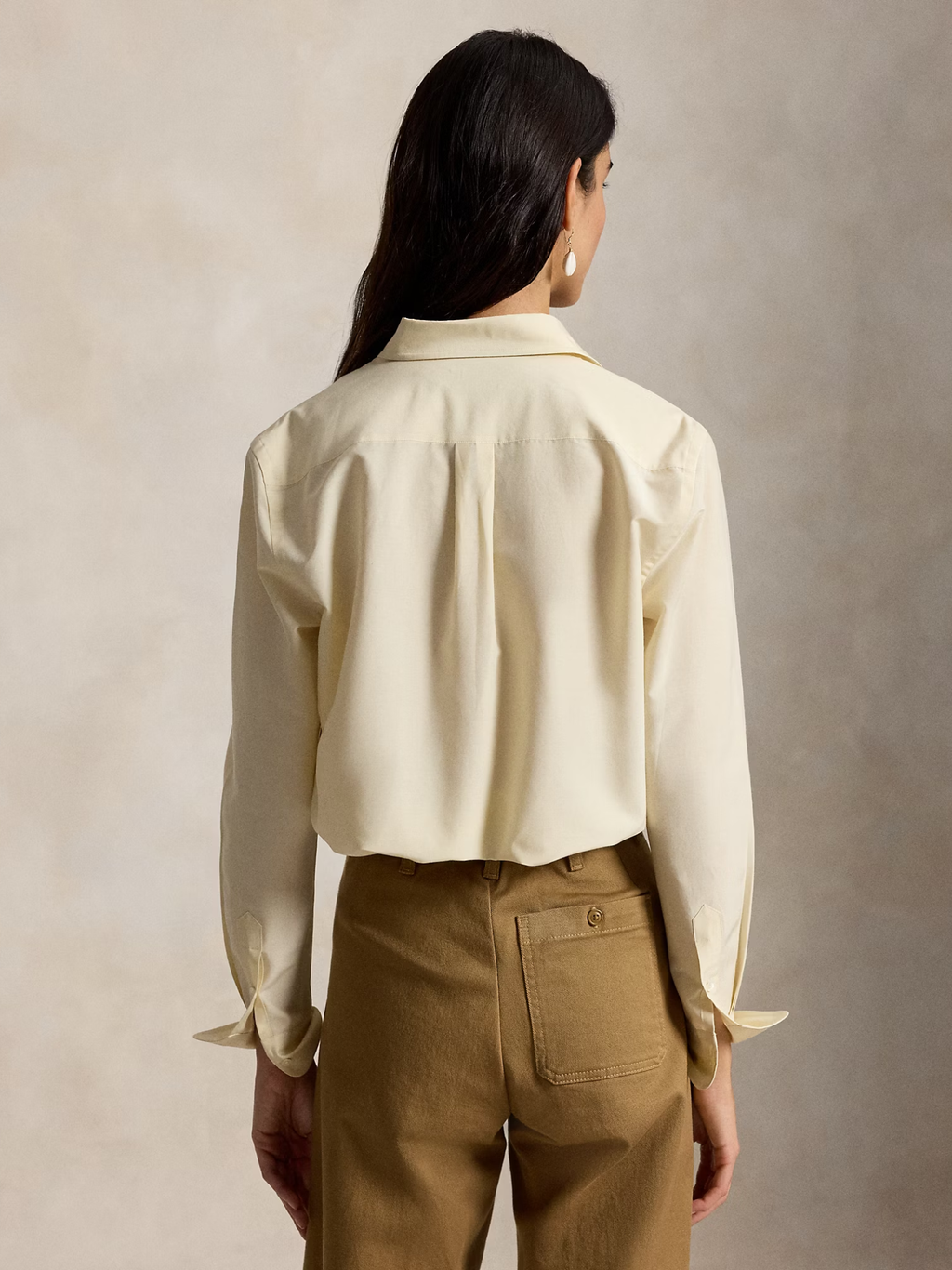 RALPH LAUREN WOMEN Relaxed Fit Cotton-Silk Shirt Full Cream