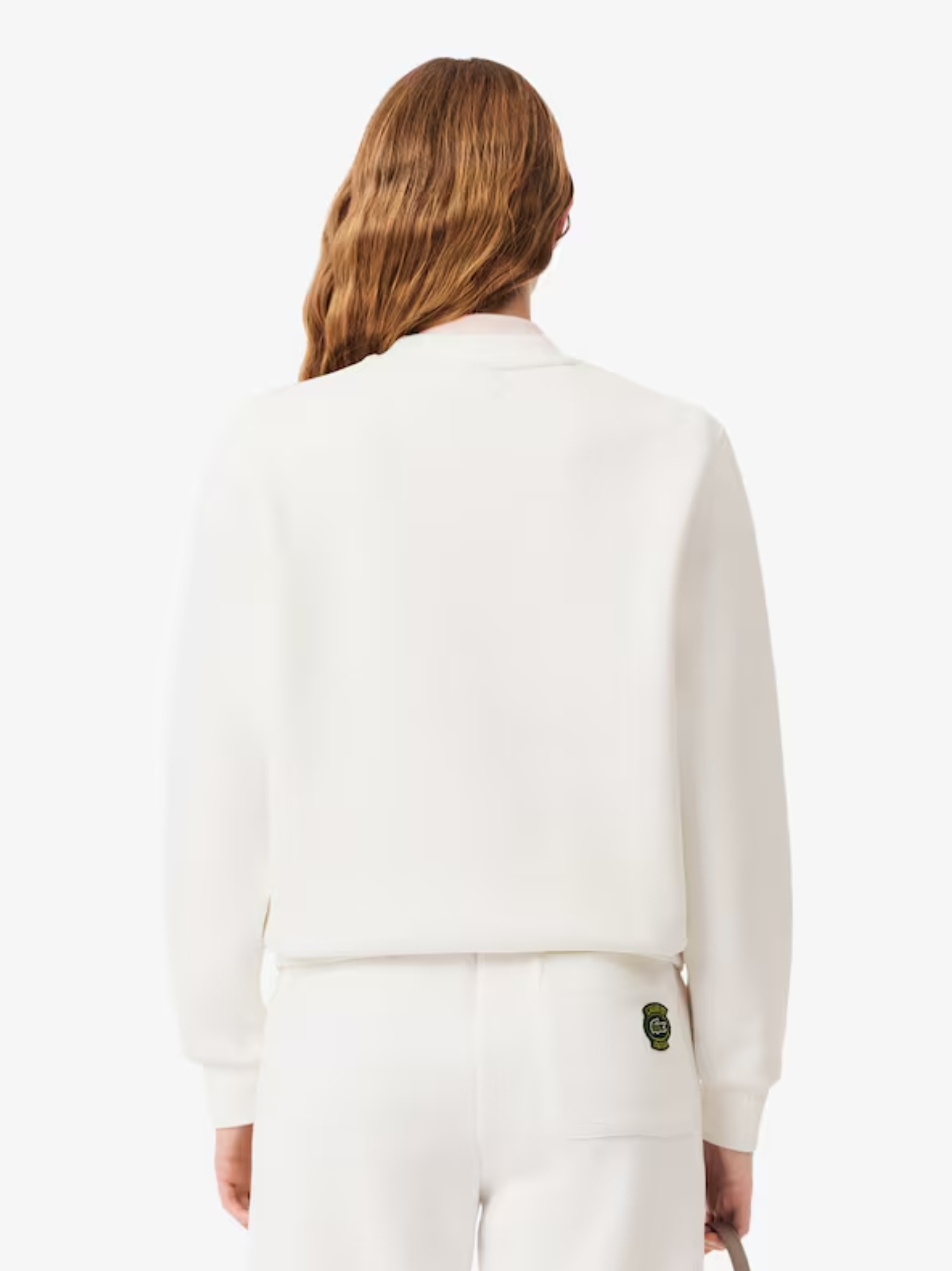 LACOSTE WOMEN Crew Neck Badge Sweatshirt White