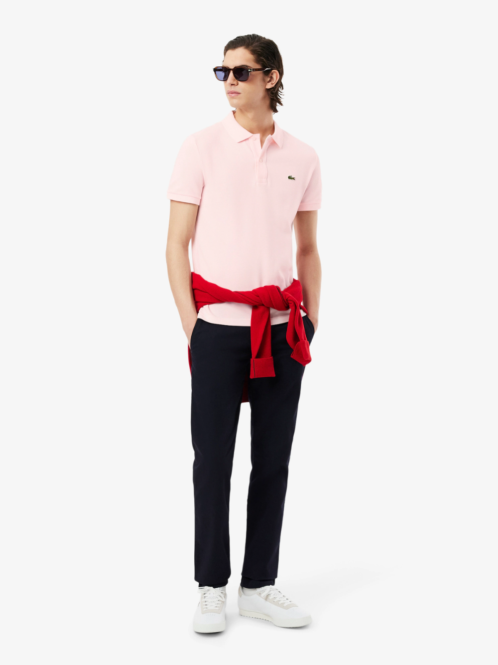 LACOSTE Slim Fit L.12.12 Piqué Polo Shirt Light Pink