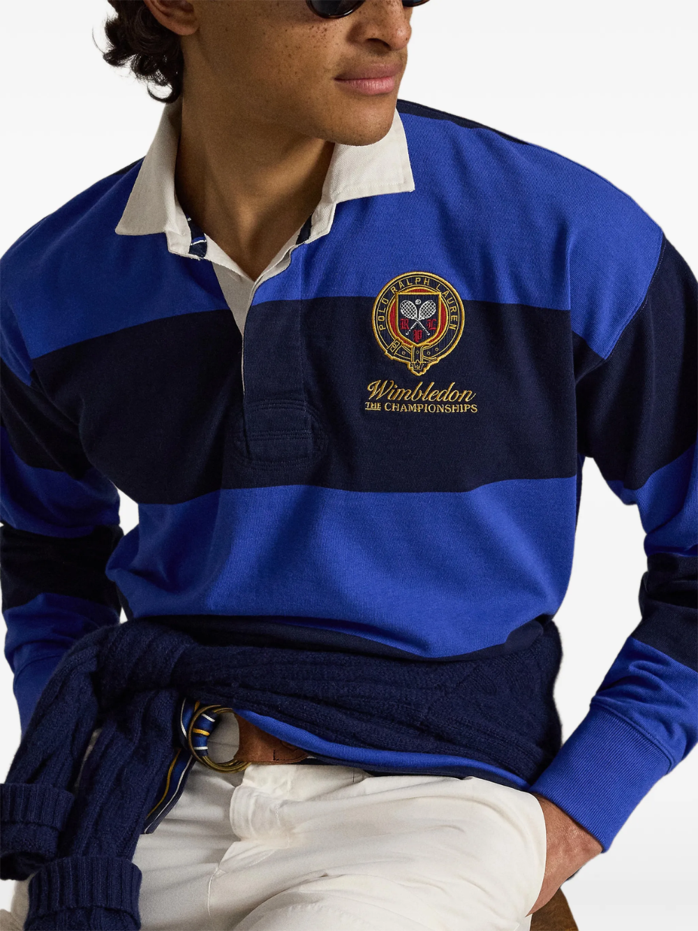 RALPH LAUREN Wimbledon Striped Rugby Shirt Collegiate Blue/Refined Navy