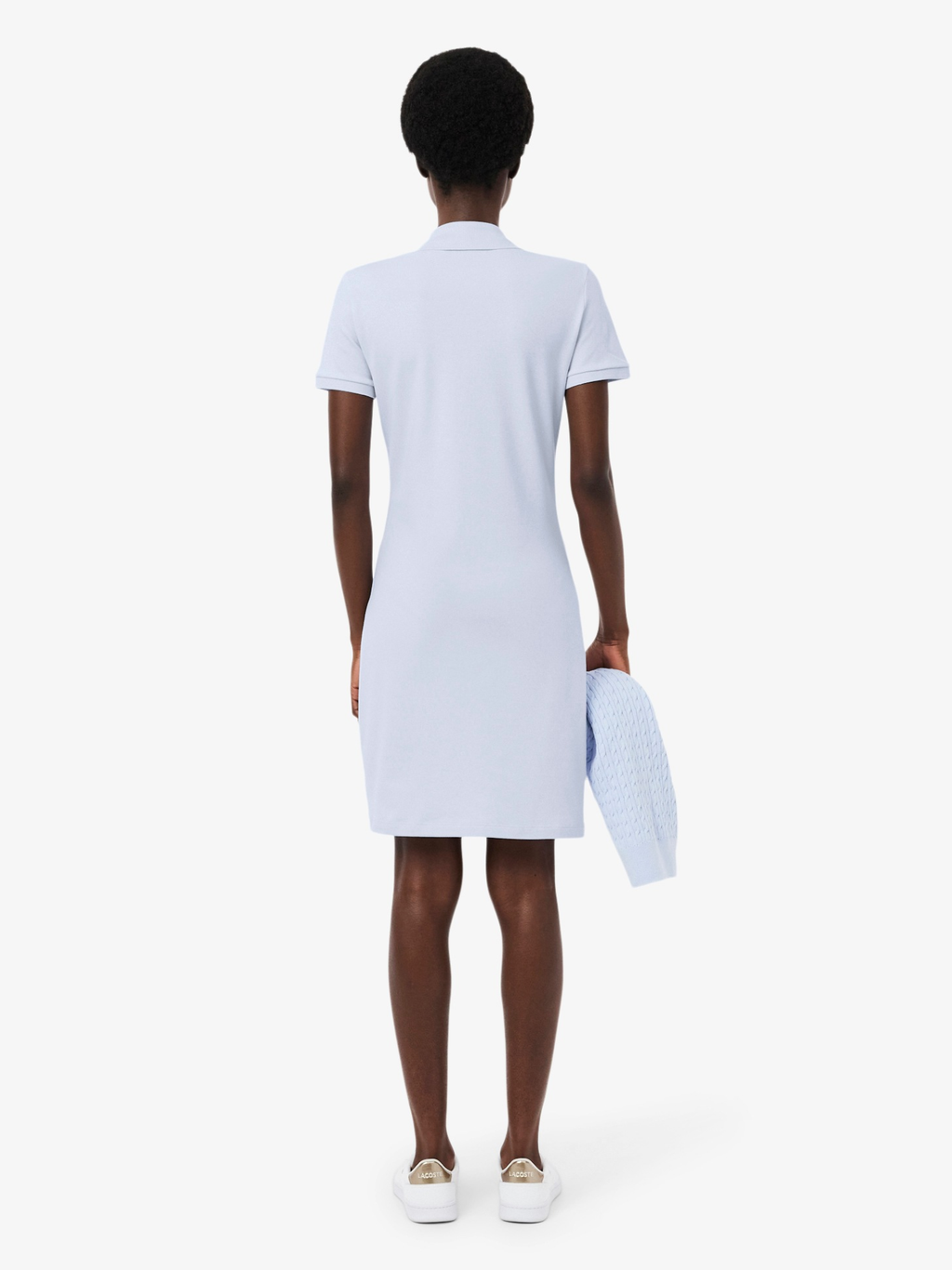 LACOSTE WOMEN Slim Fit Stretch Piqué Polo Dress Light Blue