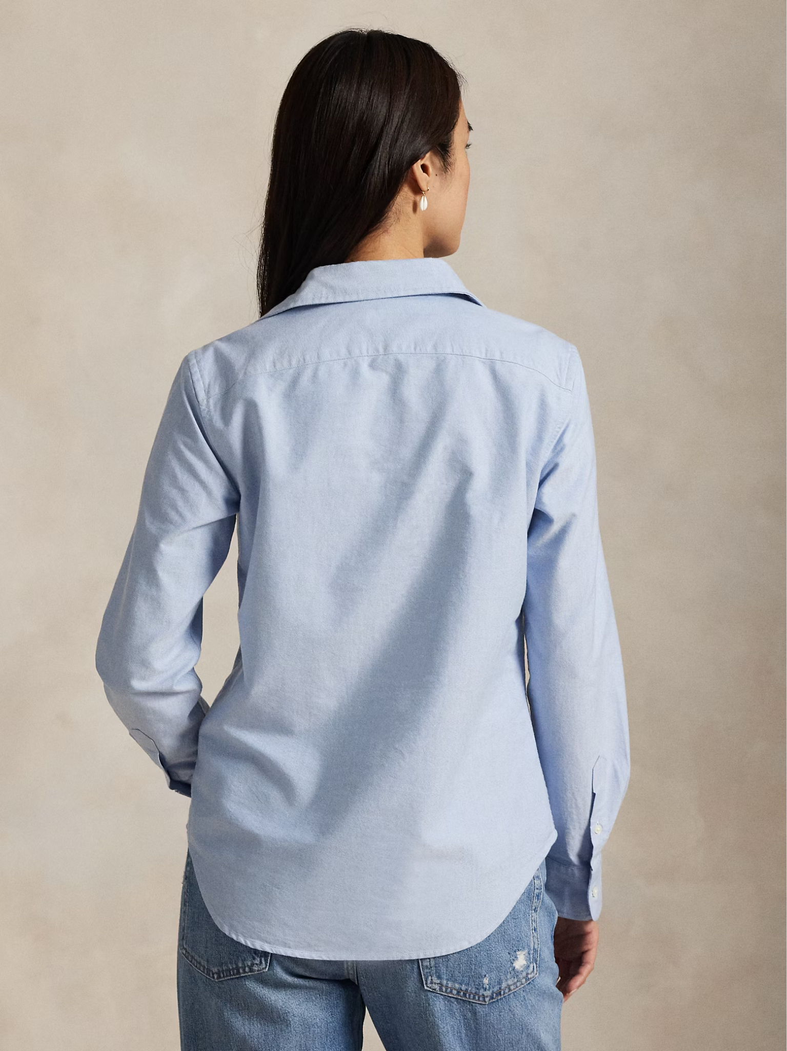 RALPH LAUREN WOMEN Slim Fit Oxford Shirt Blue