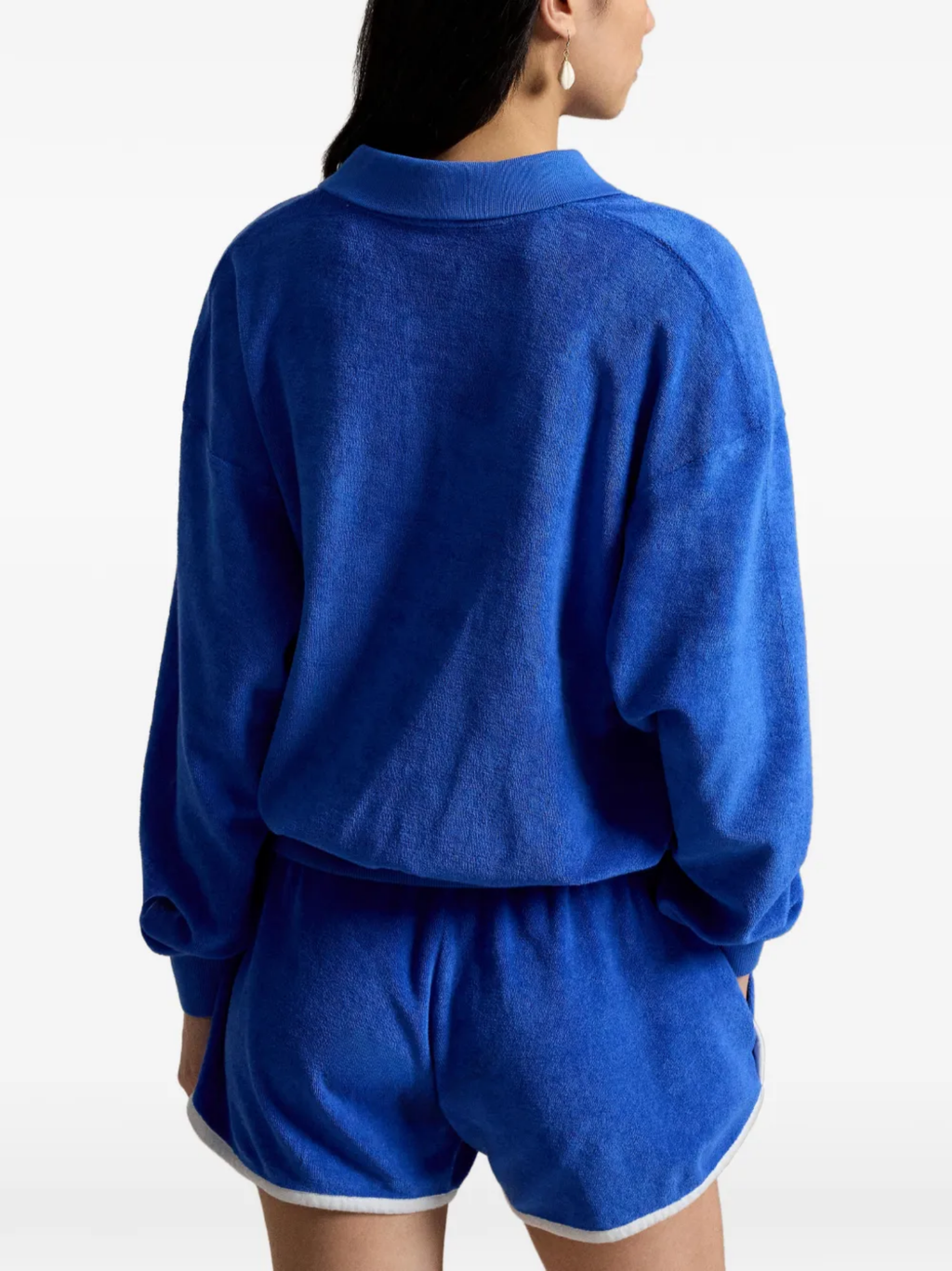 RALPH LAUREN WOMEN Terry Long-sleeve Polo Shirt Gala Blue