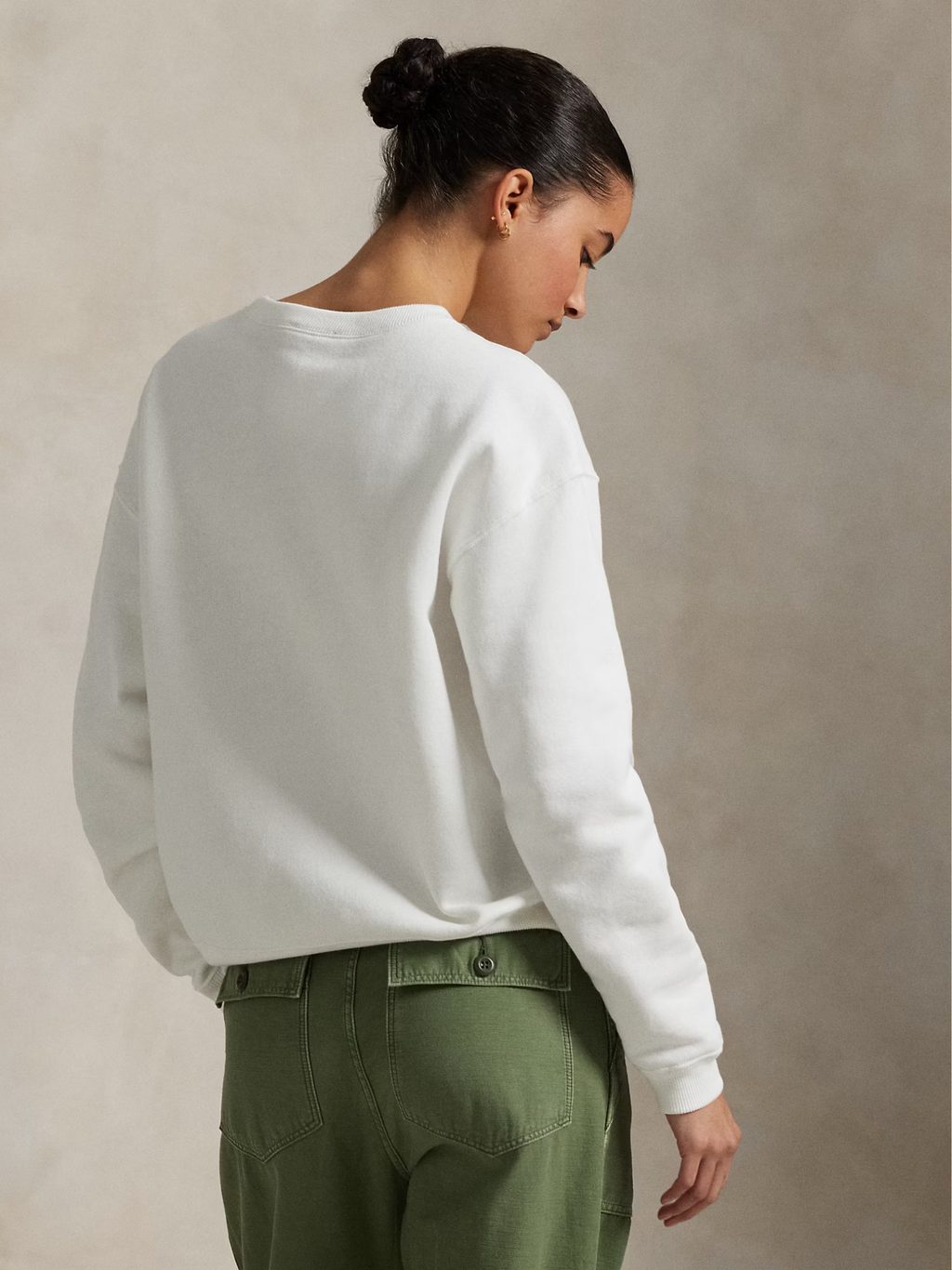 RALPH LAUREN WOMEN Fleece Crewneck Sweatshirt White