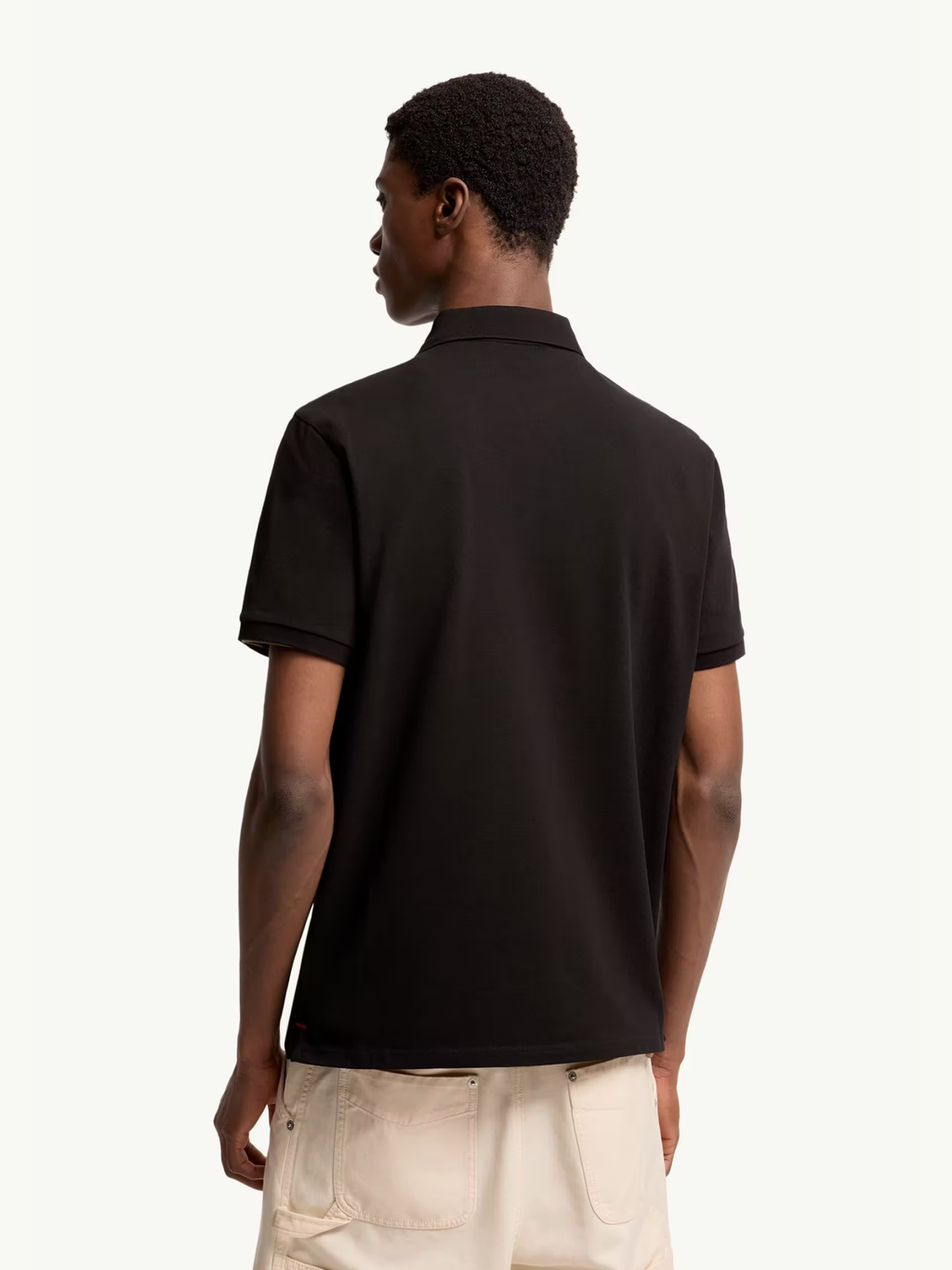 MONCLER Logo Patch Cotton Piquet Polo Shirt Black