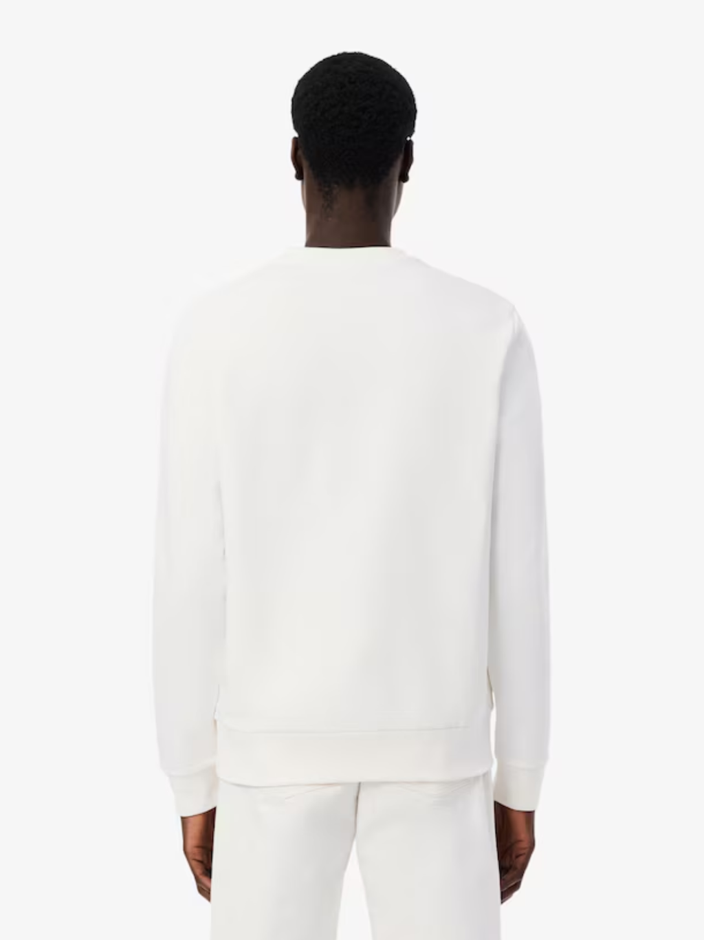 LACOSTE Stripe Band Fleece Sweatshirt White