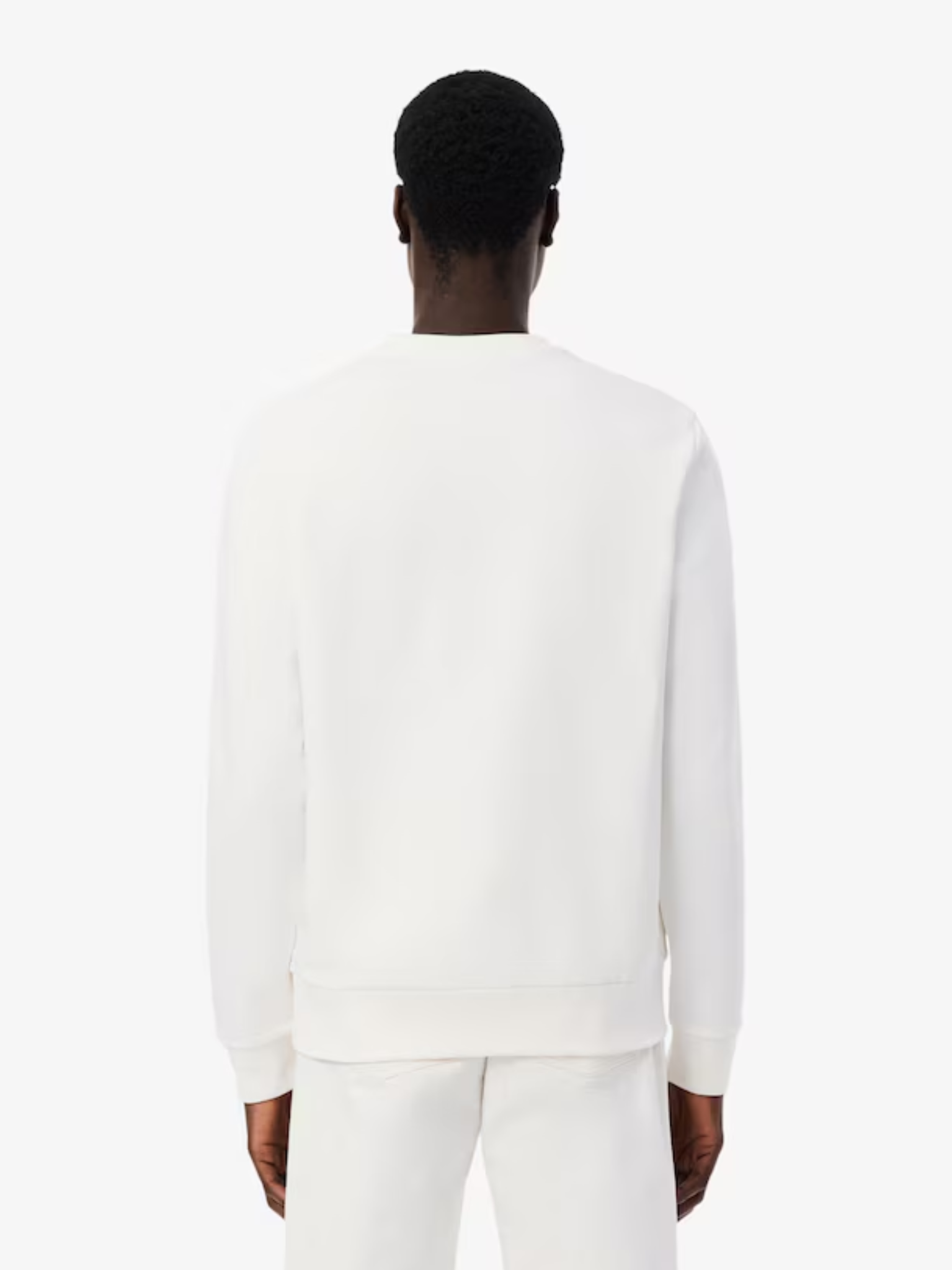 LACOSTE Stripe Band Fleece Sweatshirt White