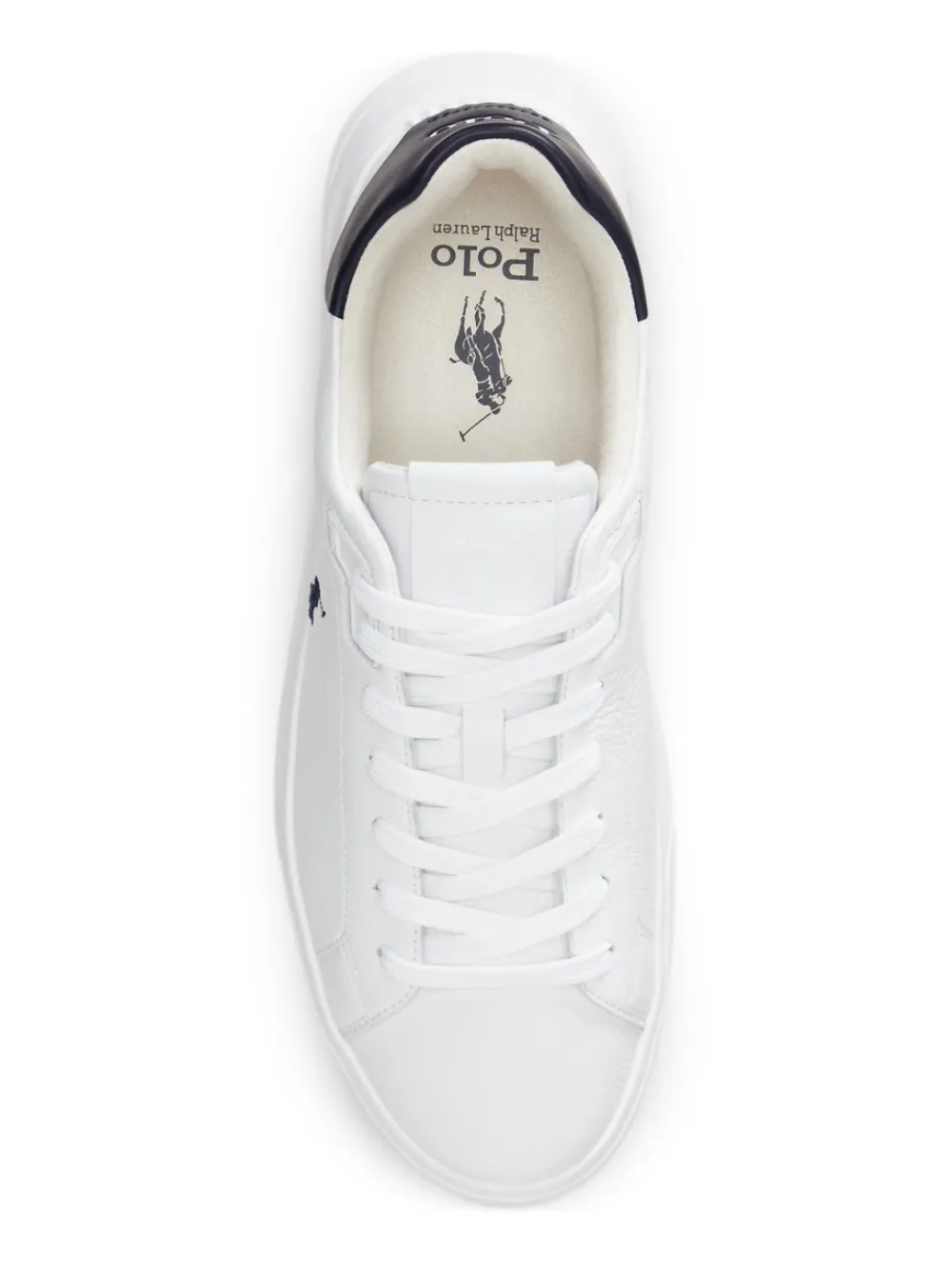 RALPH LAUREN RLite Court Tumbled Leather Sneakers White/Navy