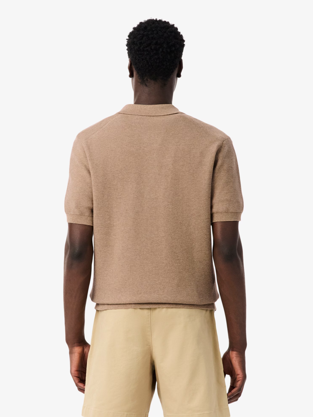 LACOSTE Classic Fit Knitted Polo Shirt Beige