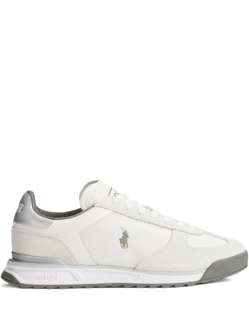 RALPH LAUREN Varick Suede & Oxford Sneakers White/Grey