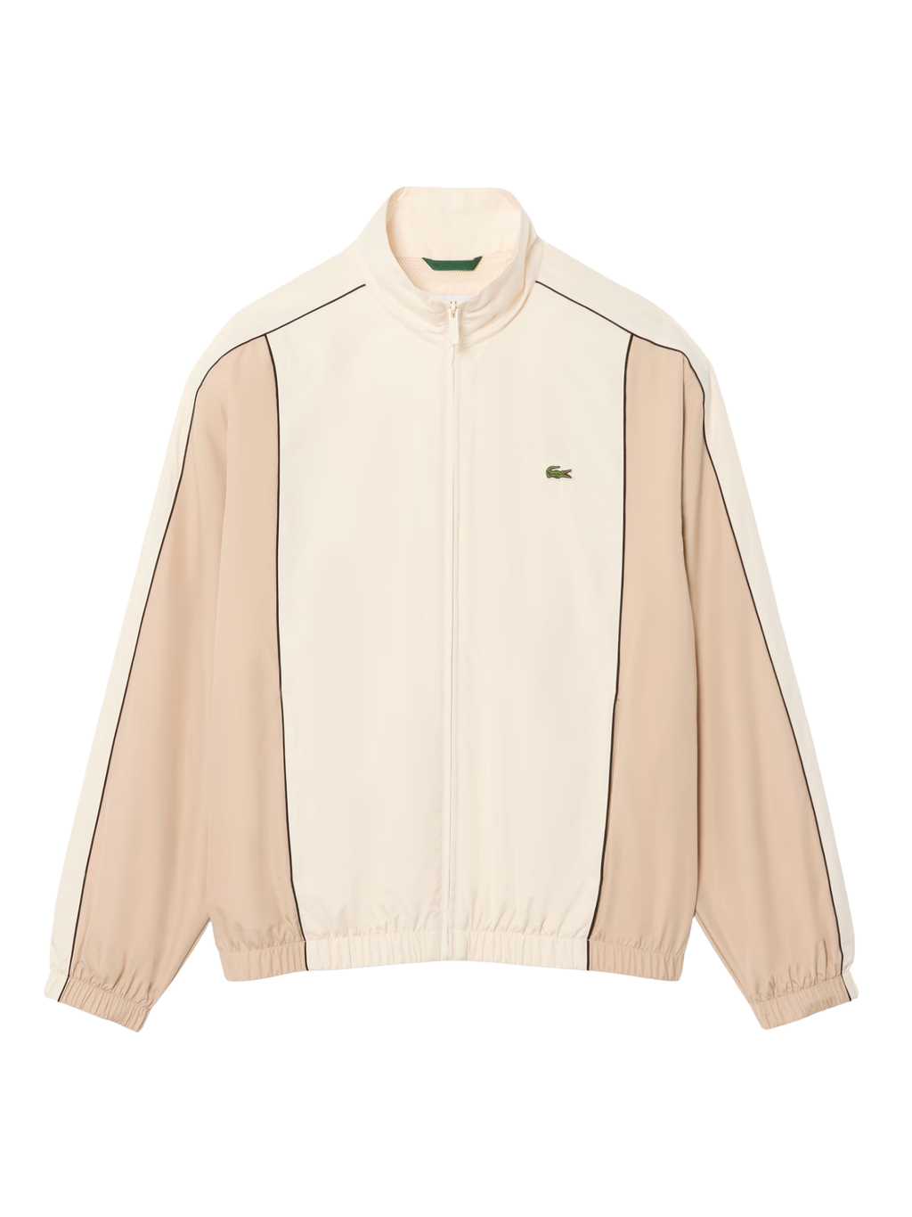 LACOSTE Colour-Block Water-Repellent Track Jacket Beige