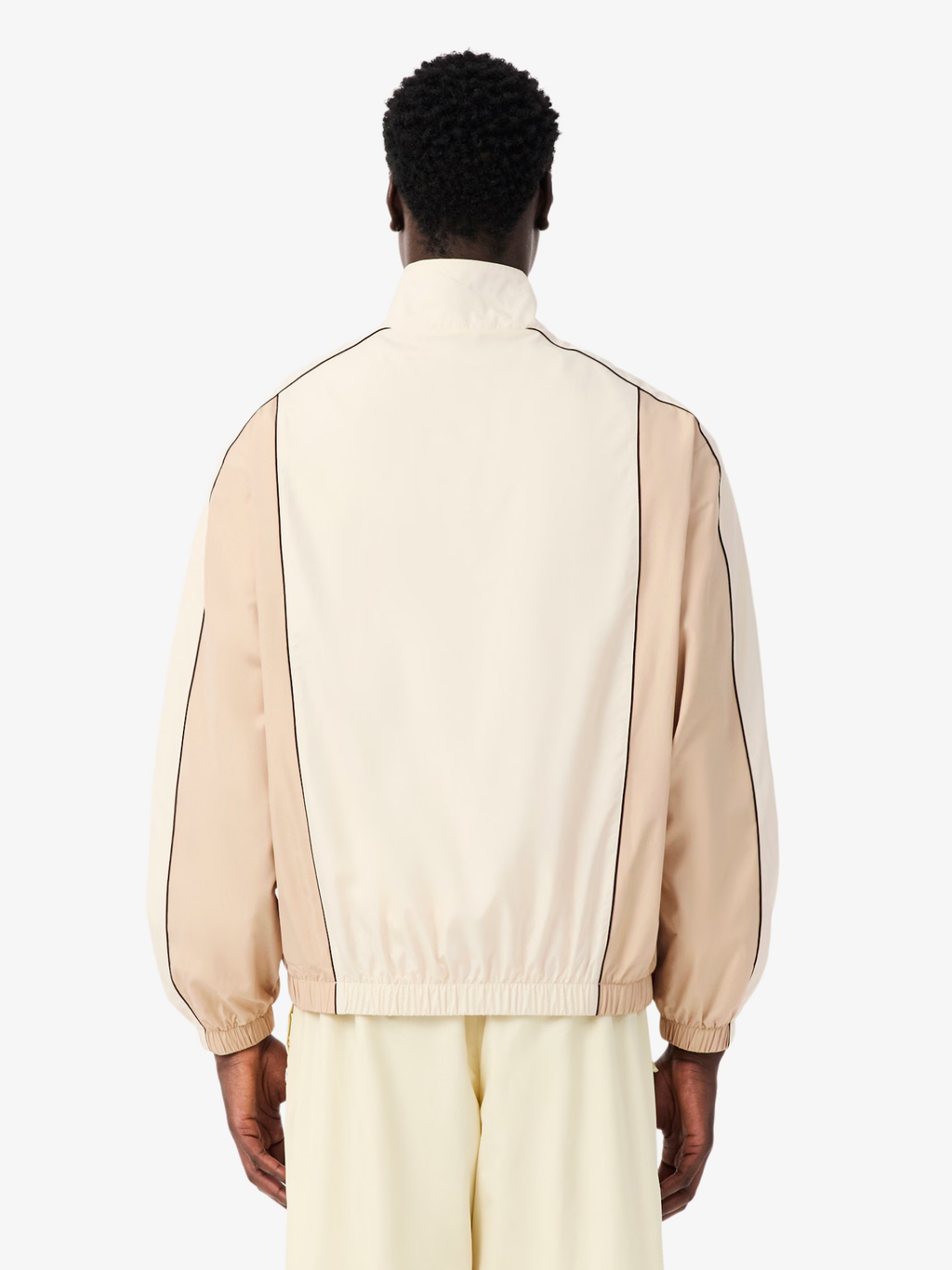 LACOSTE Colour-Block Water-Repellent Track Jacket Beige