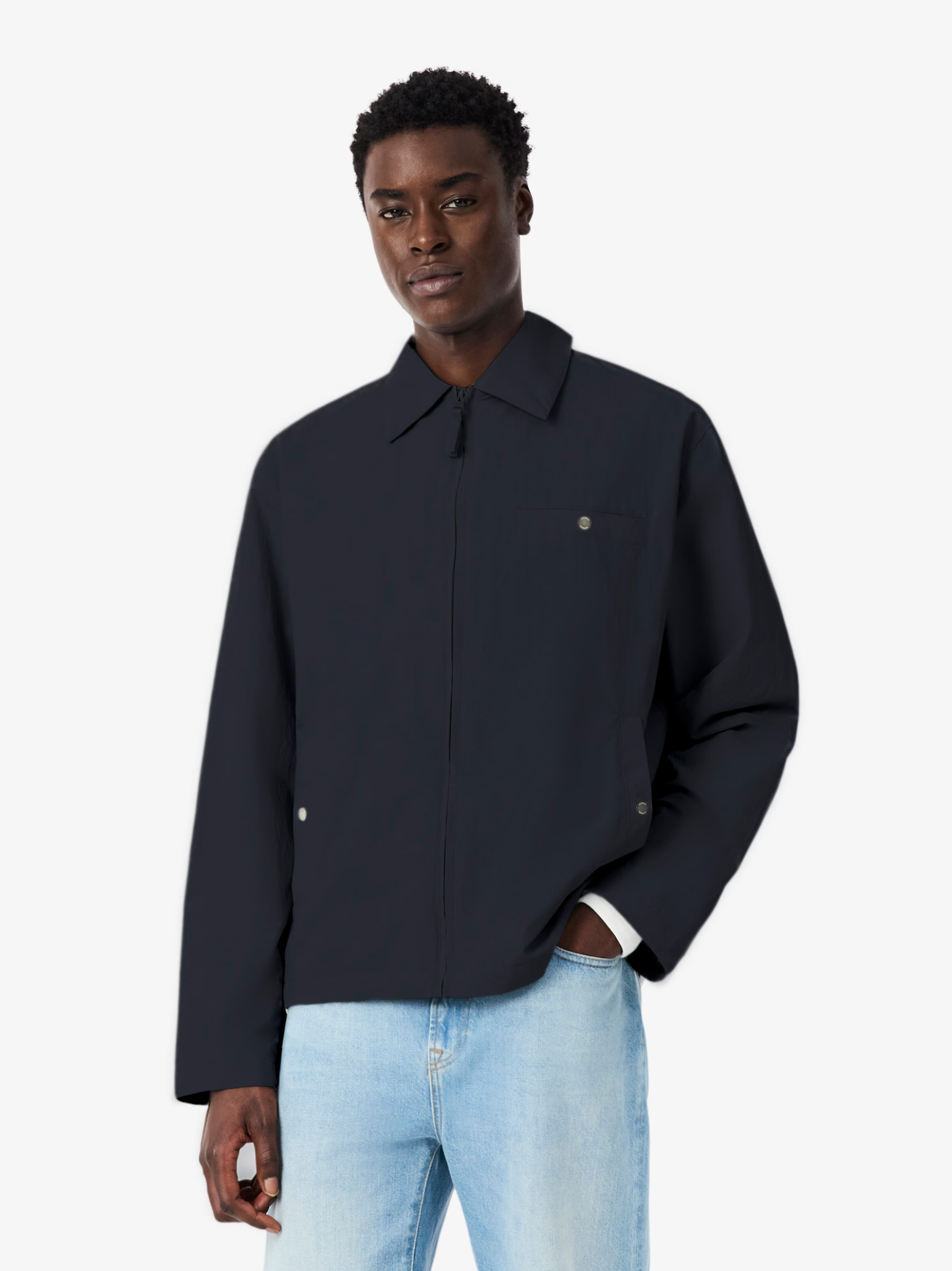 LACOSTE Water-Repellent Textured Taffeta Jacket Black