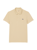 LACOSTE Regular Fit Cotton Blend Polo Shirt Beige