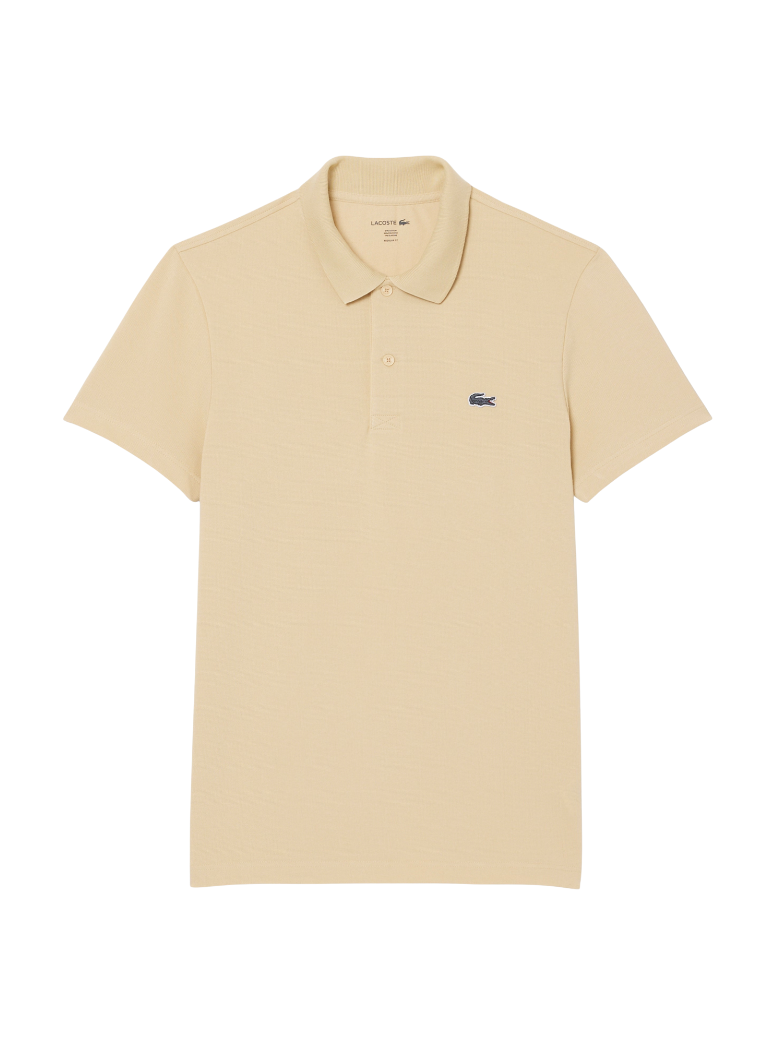 LACOSTE Regular Fit Cotton Blend Polo Shirt Beige