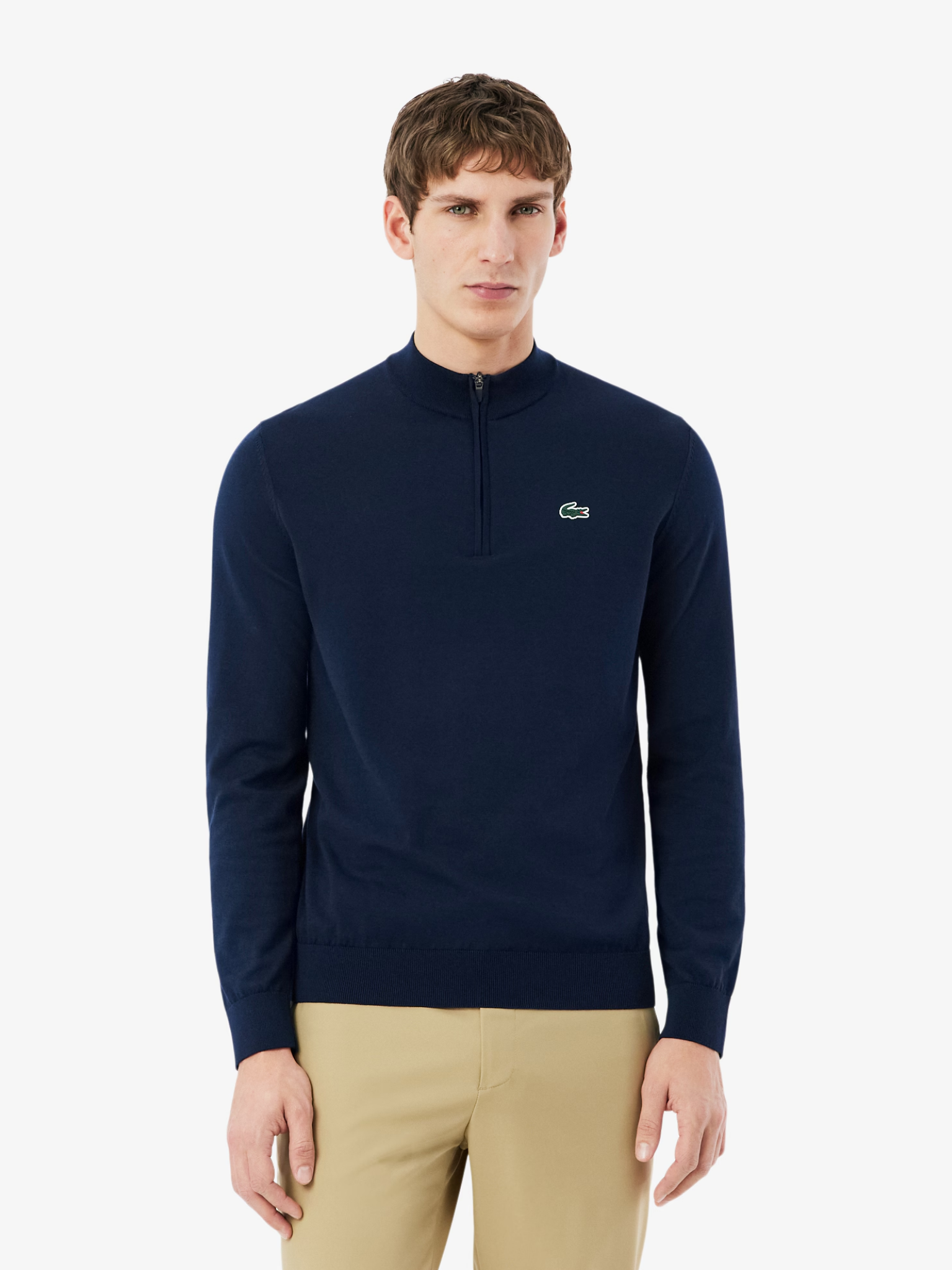 LACOSTE Quarter Zip Heat Regulating Golf Sweater Midnight Blue