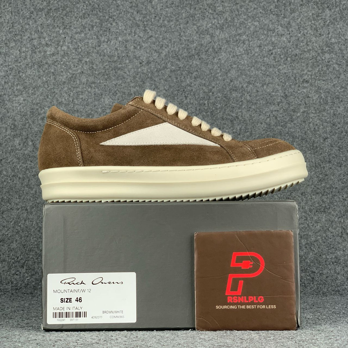 Rick Owens EDFU Vintage Low Suede Dust 'Grey Milk White'