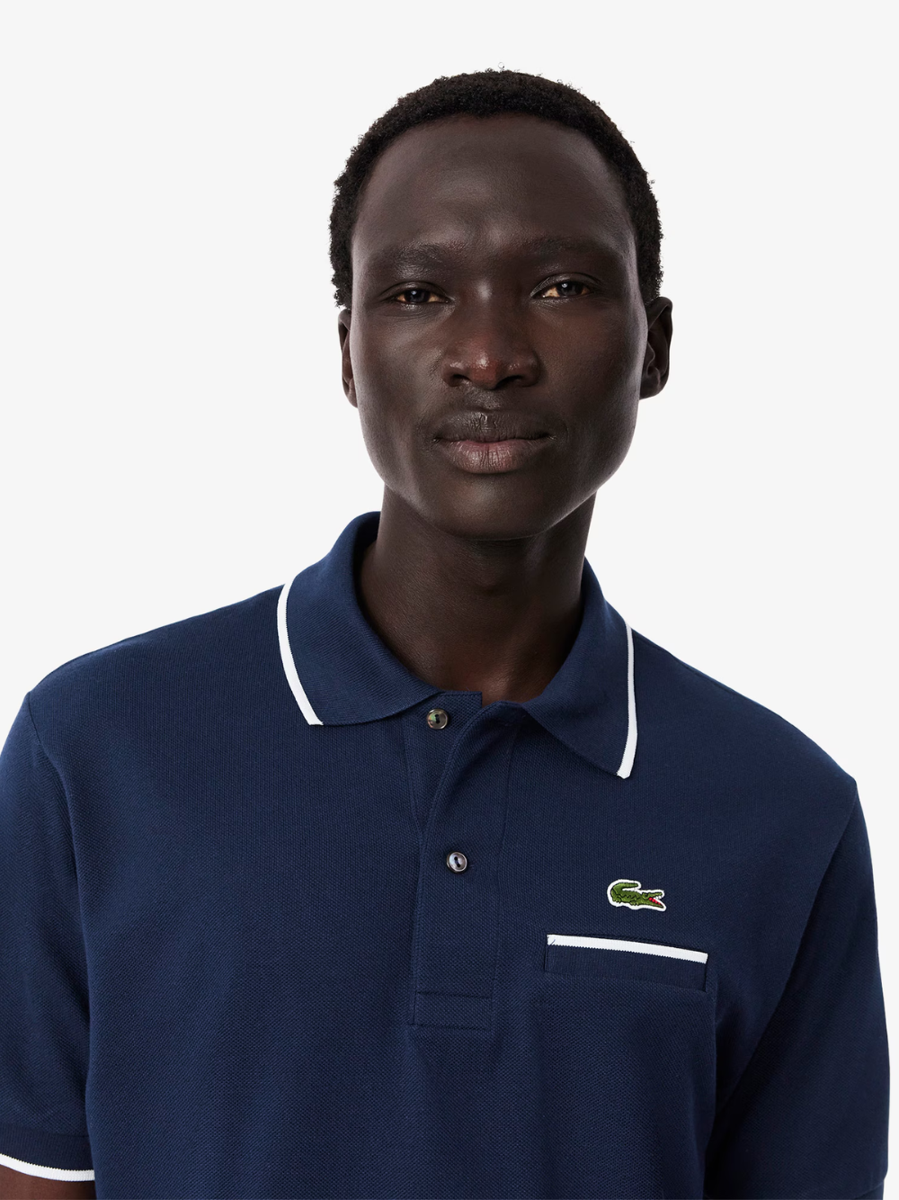 LACOSTE Classic Fit Pocket Accent L.12.12 Polo Shirt Navy/White
