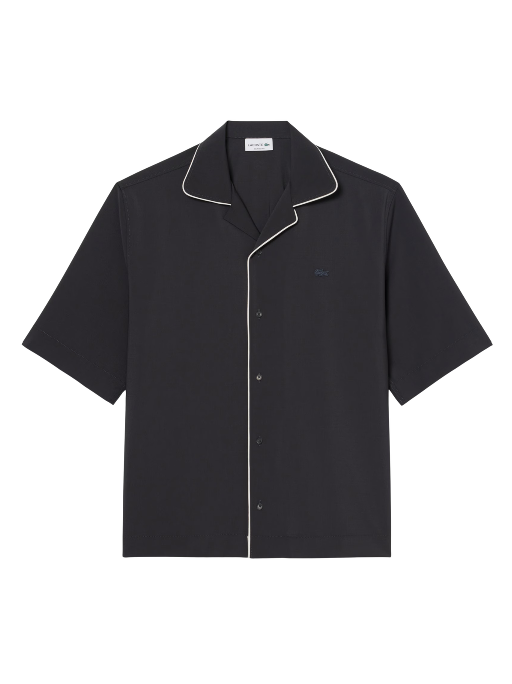 LACOSTE Relaxed Fit Short Sleeved Wool Shirt Dark Grey