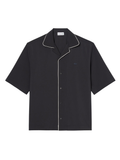 LACOSTE Relaxed Fit Short Sleeved Wool Shirt Dark Grey