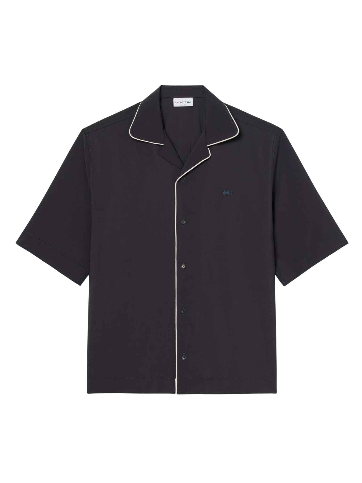 LACOSTE Relaxed Fit Short Sleeved Wool Shirt Dark Grey