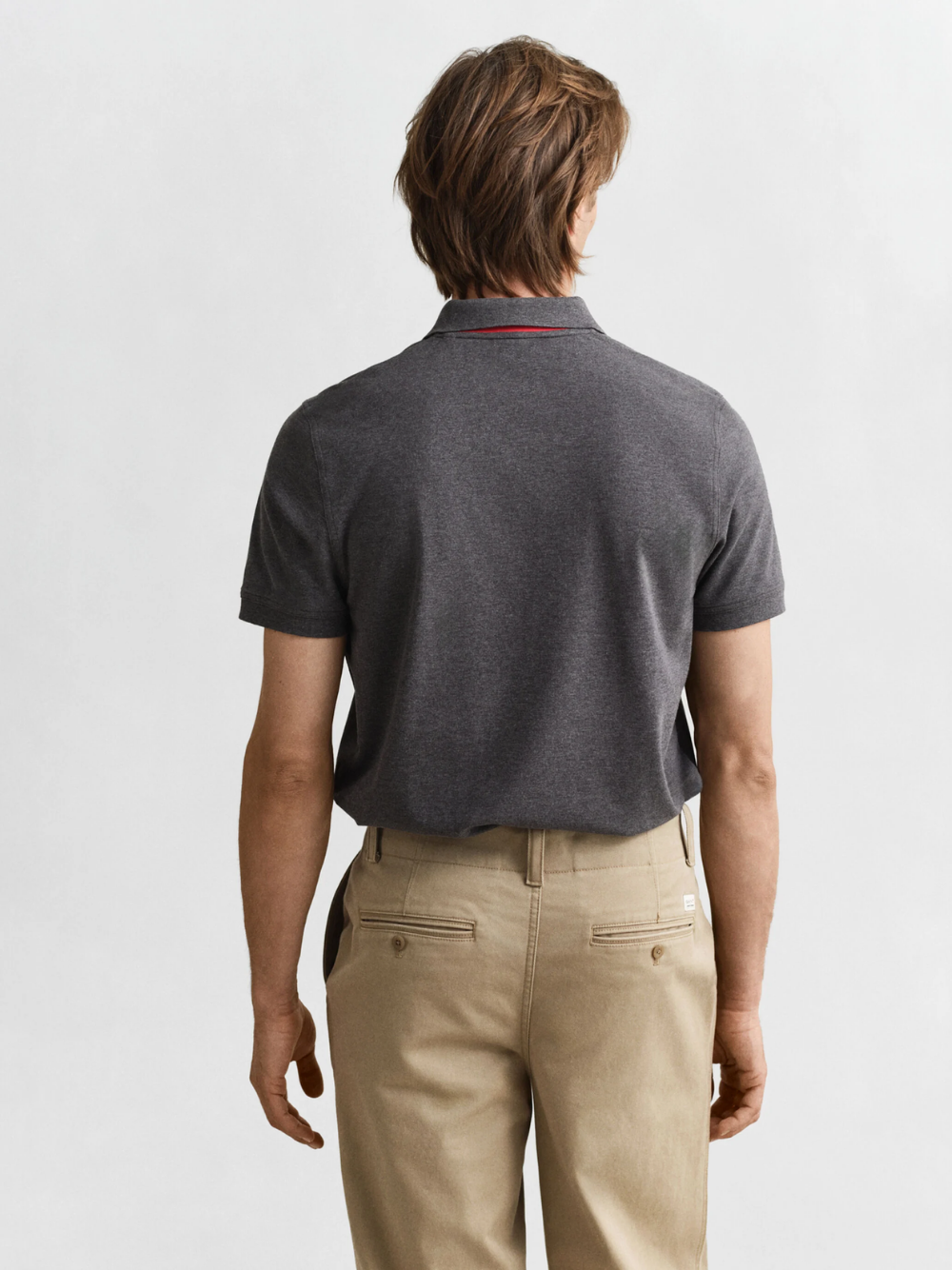 GANT Contrast Piqué Polo Shirt Antracit Melange