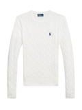 RALPH LAUREN WOMEN Cable-Knit Cotton Crewneck Jumper White