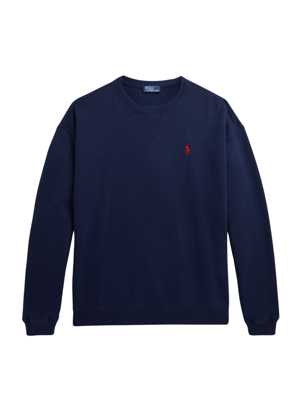 RALPH LAUREN WOMEN Fleece Crewneck Sweatshirt Cruise Navy