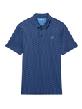 LACOSTE Regular Fit Printed Golf Polo Shirt Blue